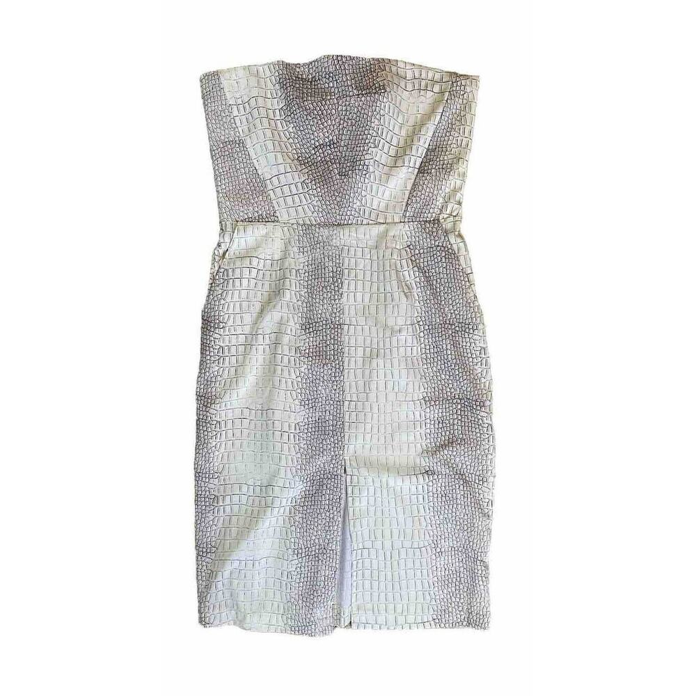REVOLVE Strapless Silver and White Dress